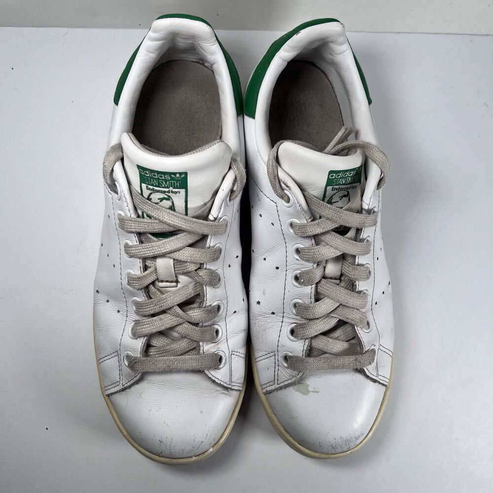 Adidas Stan Smith White Green Lace Up Athletic Shoes Sneakers Men's 7.5 M20324 - Picture 6 of 8
